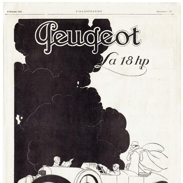Peugeot（プジョー）クラシックカー 1924年 / フランスの古い広告