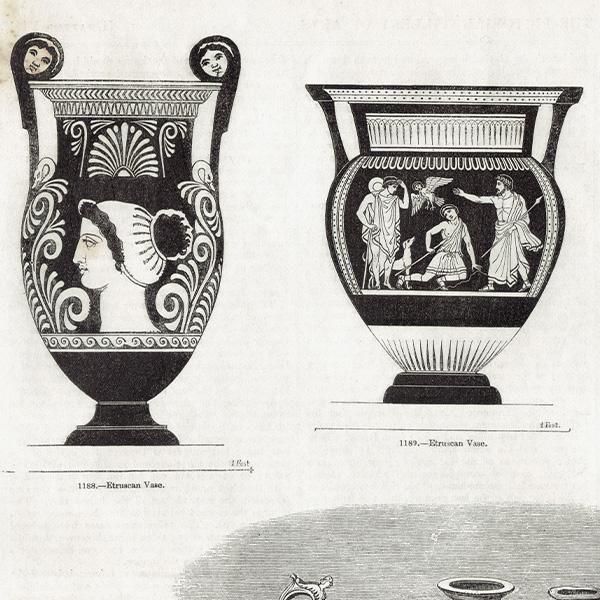 イギリス アンティーク 花瓶や鋳型など 鋼版画 1844年 1004 イギリス アンティーク 花瓶や鋳型など 鋼版画 1844年 1004