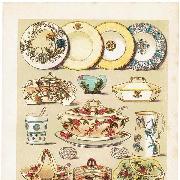 ߥӡȥβܤ DINNER AND DESSERT CHINA ͼǥѤμ 1898ǯ ꥹƥץ 0188