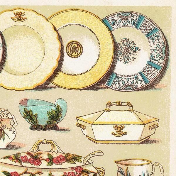 ߥӡȥβܤ DINNER AND DESSERT CHINA ͼǥѤμ 1898ǯ ꥹƥץ 0188