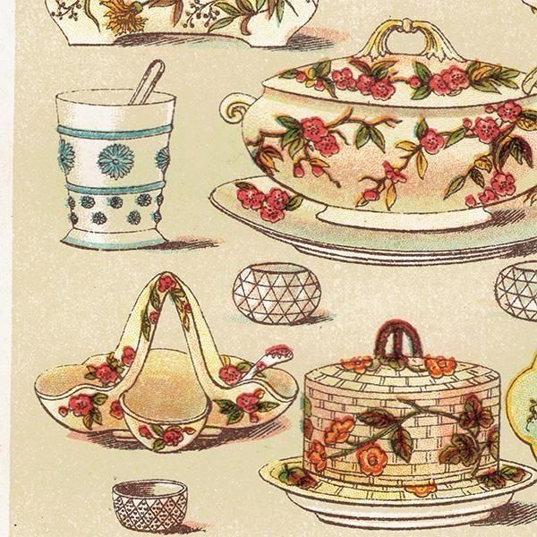 ߥӡȥβܤ DINNER AND DESSERT CHINA ͼǥѤμ 1898ǯ ꥹƥץ 0188