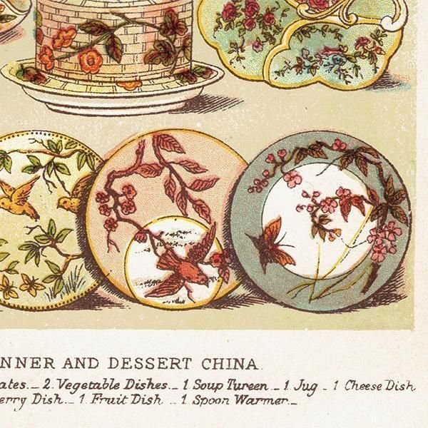 ߥӡȥβܤ DINNER AND DESSERT CHINA ͼǥѤμ 1898ǯ ꥹƥץ 0188