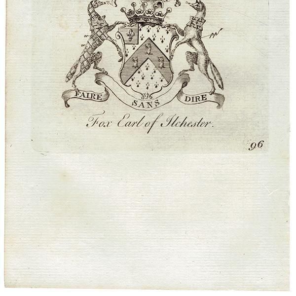 英国貴族の紋章 「Fox Earl of Ilchester(イルチェスター伯爵 英国貴族の紋章 「Fox Earl of Ilchester(イルチェスター伯爵