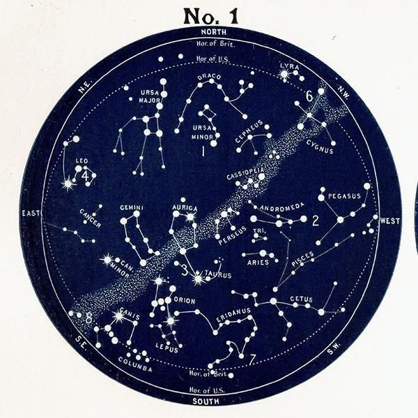 天文学】 天体図 南半球 星座マップ Map for the Southern Hemisphere
