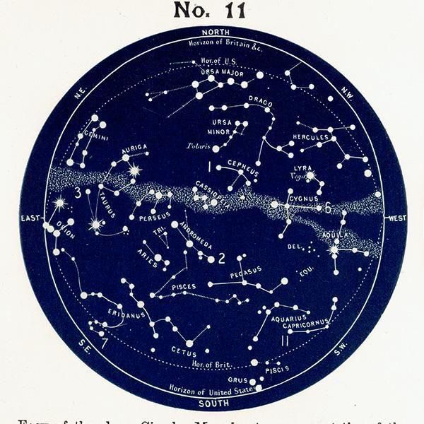 天文学】 天体図 北半球 星座マップ Map for the Northern