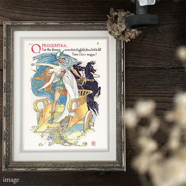 ウォルタークレインのアンティークプリント Proserpina（ペルセポネ） 「Flowers from Shakespeare's Garden