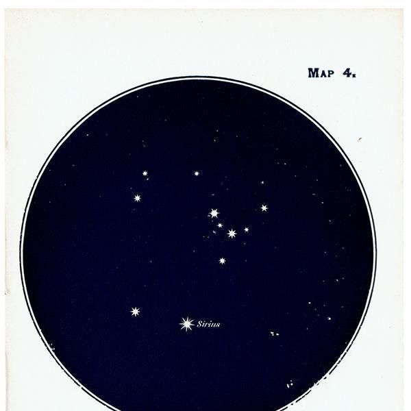 天文学】 シリウス おおいぬ座 Map4 1920年代 イギリス アンティーク