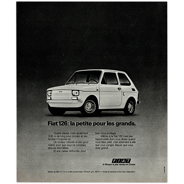 FIAT 126 (եå) 1973ǯ ե󥹤θŤ֤ιʥơ 0308<img class='new_mark_img2' src='https://img.shop-pro.jp/img/new/icons5.gif' style='border:none;display:inline;margin:0px;padding:0px;width:auto;' />