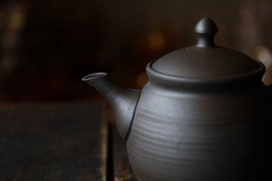 煎茶道具 急須 後手急須 グリン玉 黄交趾 唐草 高野昭阿弥作
