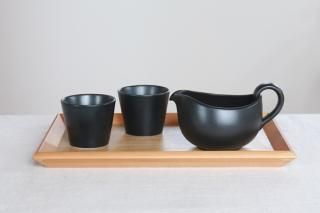 かんたん急須セット「お手軽急須」愛知県常滑産・玉光窯さんのつくる常滑焼・蓋なし急須（湯冷まし）・300ccと湯呑み（100cc）2つのセット 