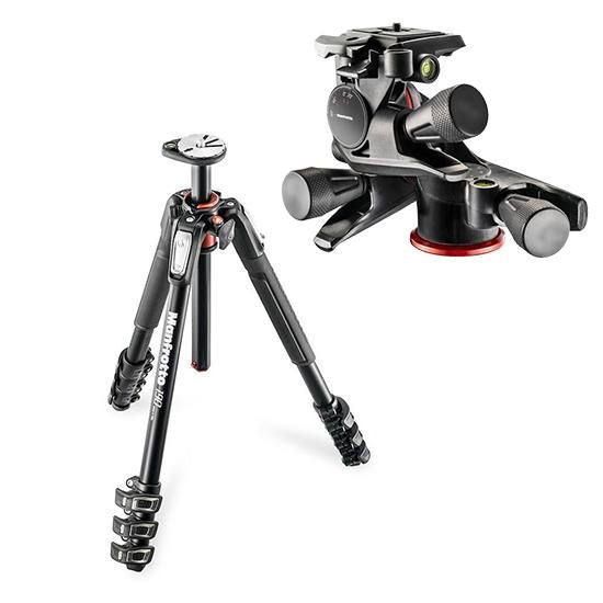 マンフロット（manfrotto）190プロアルミニウム4段三脚+XPROギア付き雲