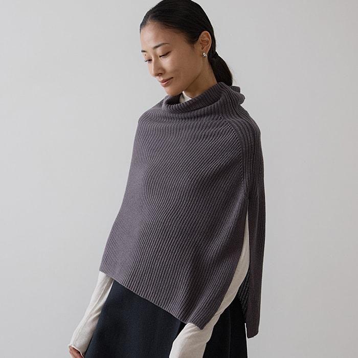 DRESS HERSELF オンライン ニットケープ/シルクカシミヤ