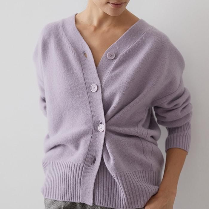 カシミヤ100%上質な大人のカーディガン【DRESS HERSELF/ドレス