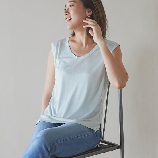 【新品・未使用】ドレスハーセルフ　シルクリブ タンクトップ 究極の優しい着心地 シルクリブ100%インナー【DRESS HERSELF