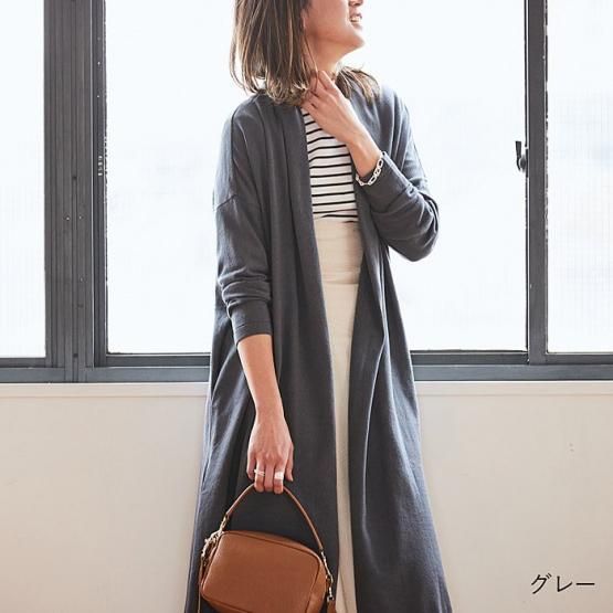 DRESS HERSELF ロングカーディガン/シルクコットン