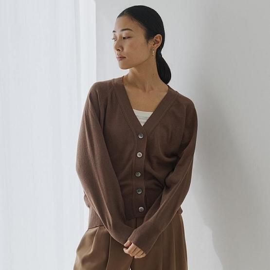 DRESS HERSELF オンライン カーディガン/シルクコットンVネック DRESS HERSELF オンライン カーディガン/シルクコットンVネック