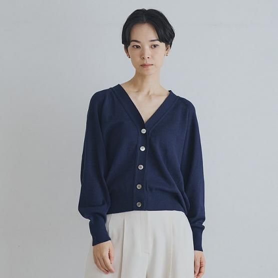 DRESS HERSELF オンライン カーディガン/シルクコットンVネック DRESS HERSELF オンライン カーディガン/シルクコットンVネック