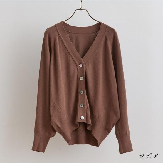 DRESS HERSELF オンライン カーディガン/シルクコットンVネック DRESS HERSELF オンライン カーディガン/シルクコットンVネック