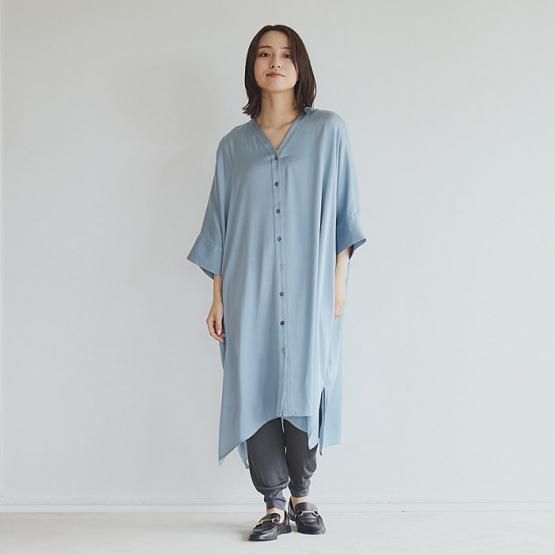 MARIE dress / Blue stripes / シェイプワンピース | シープ