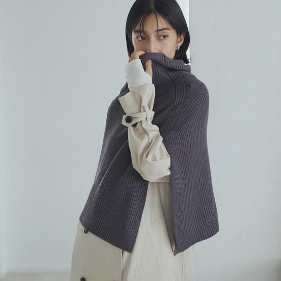 DRESS HERSELF オンライン ニットケープ/シルクカシミヤ DRESS HERSELF オンライン ニットケープ/シルクカシミヤ