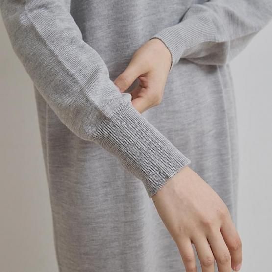 DRESS HERSELF オンライン ニットワンピース/シルクウール クルーネック