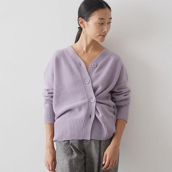 カシミヤ100%上質な大人のカーディガン【DRESS HERSELF/ドレスハー