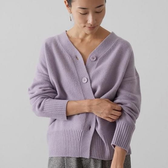 美品✨希少【ジルサンダー】カシミヤ100%カーディガン アイボリーホワイト 32 Jil Sander ドロップショルダー カシミアカーディガン | ホワイト