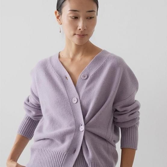 カシミヤ100%上質な大人のカーディガン【DRESS HERSELF/ドレスハー