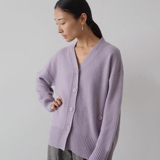 カシミヤ100%上質な大人のカーディガン【DRESS HERSELF/ドレスハー