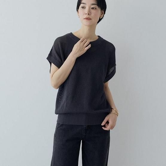 【美品】レオナール　半袖コットンシルクセーター ce01dn-rm20e28947_1.jpg