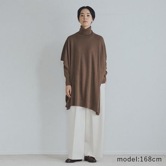 ✨極美品✨ブラミンク　ポンチョコート　コットンシルク　ベルト　riri　38/M ✨極美品✨ブラミンクポンチョコートコットンシルクベルトriri38/M
