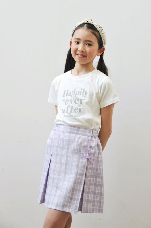 チェック編み上げスカート - SPY KIDS COMPANY