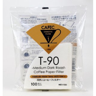 CAFEC 中深煎り用円すいコーヒーフィルター T-90 MC1-100 White 100枚入 1杯用