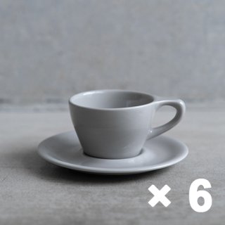 notNeutral Υåȥ˥塼ȥ LN Cappuccino Cup & Saucer ץΥåס 6oz 6 Light Gray 饤ȥ졼 6ҥå