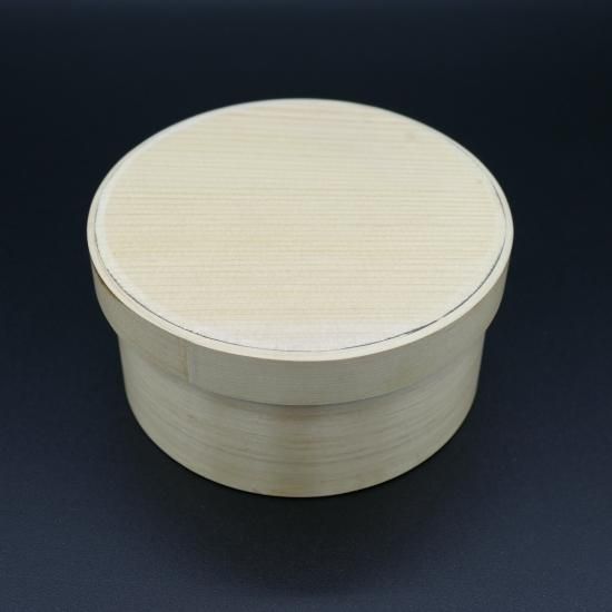 No.406】丸型弁当箱／仕切有・能登ヒバ直径130×高さ62mm