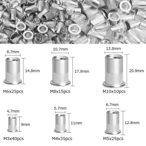 150pc ポップナット ポップリベット リベットナット キット M3