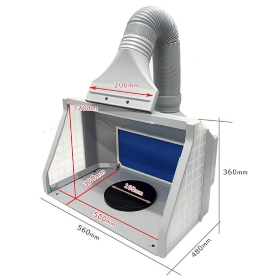スプレーブース 塗装ブース エアーブース LEDライト 照明 換気 無段階調整 ホビー用 スプレー 吹き付け 用具 静音 プラモデル フィギュア 模型  ラッカー 室内 塗装 工具 用品