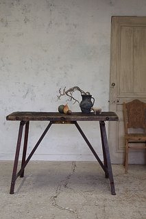 鉄脚ワークテーブル-iron leg work table