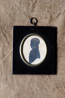 男性の胸像、切り絵シルエット-individual silhouette