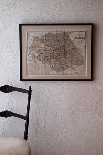 パリ、ピトレスク-antique paris map frame
