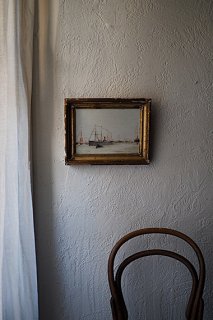 セレモニーの帆船 油絵-oil painting frame