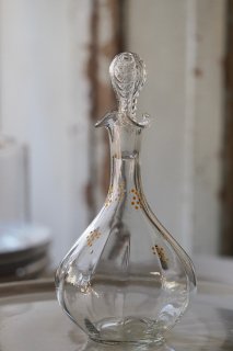 ひらひら、葡萄模様のデキャンタ-french glass decanter