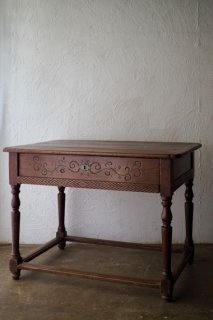 異郷風情 ほぼローテーブル-antique french lamp table