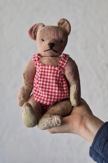 ピンクのお嬢さんテディ-antique teddy bear