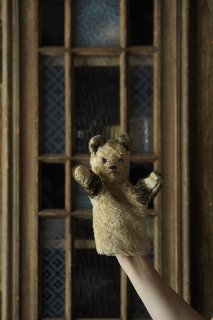 青い目モコ太今日・明後日-vintage teddy bear puppet