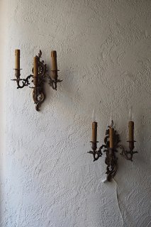 躍動のバロック 壁掛けランプ-antique pair bracket lamp