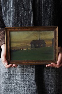 煙突のある家-oil painting frame