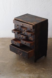 時計屋さん小引き出し-antique pine drawer chest