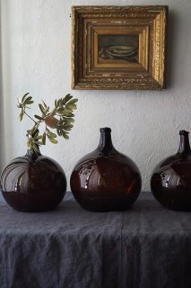 機能美 オニオン型ワインボトル-antique brown glass wine bottle