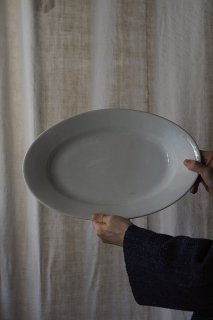 オードブルに楕円皿-pottery oval plate